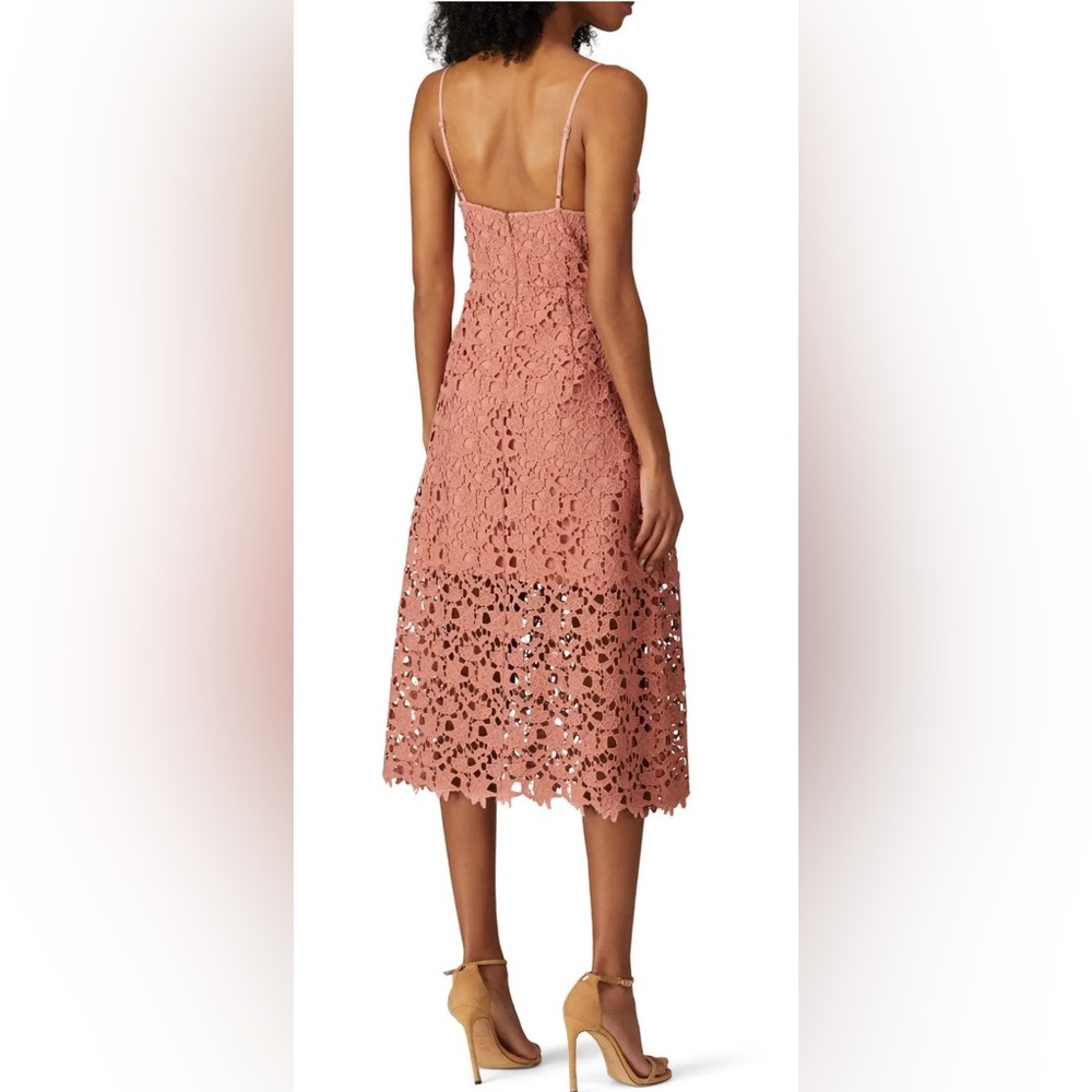 Astr Pink Lace Midi Dress with Spaghetti Straps - Picture 3 of 8